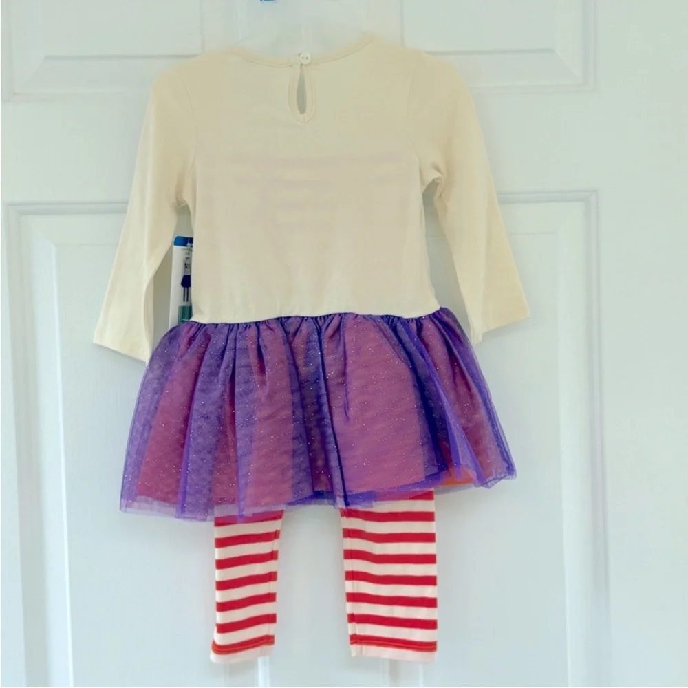 2-Piece Halloween Purple & Orange Tutu Pants Set - Wicked Cute, 18 months